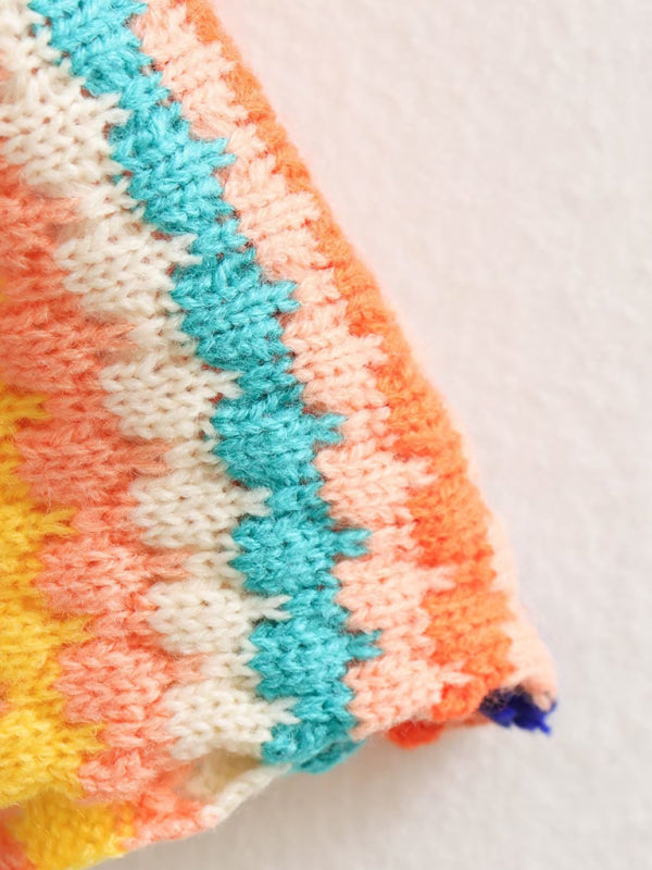 Cardigan de mode de rue pour femmes, pull multicolore au Crochet à la main