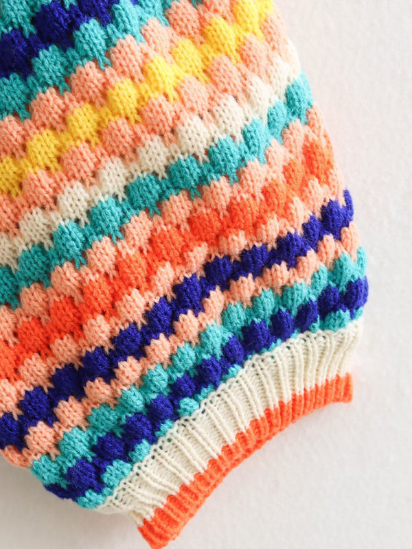Cardigan de mode de rue pour femmes, pull multicolore au Crochet à la main