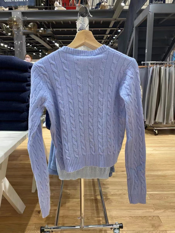 Einreihiger Damen-Strickcardigan mit Retro-Twist