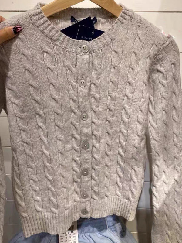 Einreihiger Damen-Strickcardigan mit Retro-Twist