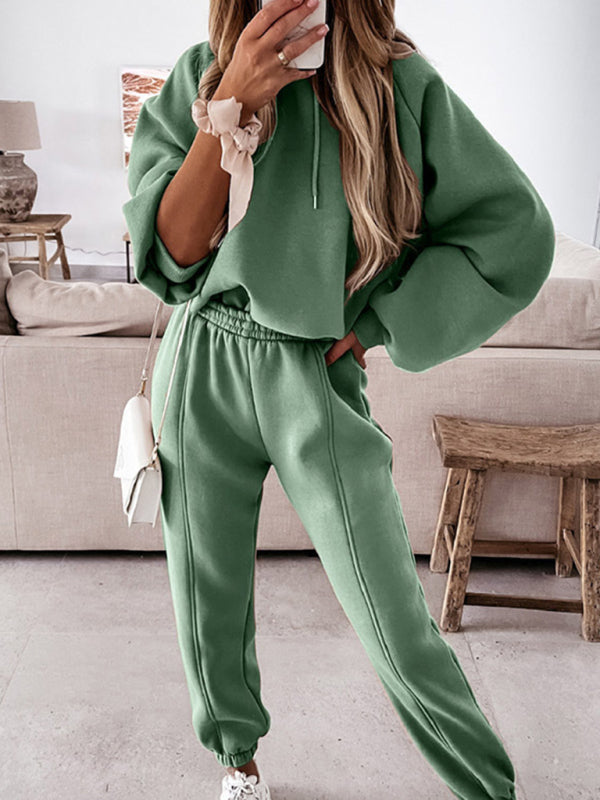 Damen Kapuzenpullover Sport Casual Zweiteiler Set
