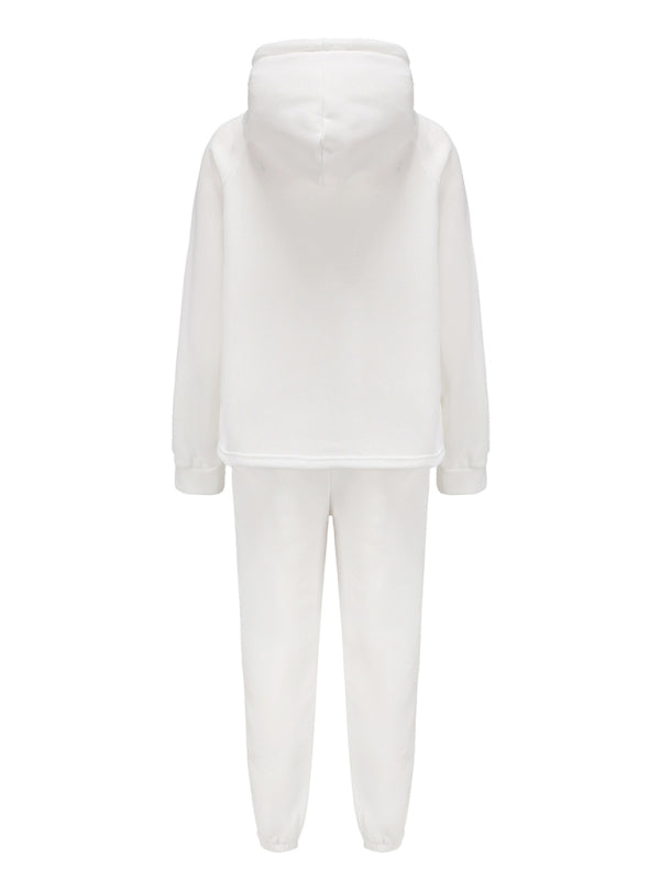 Damen Kapuzenpullover Sport Casual Zweiteiler Set