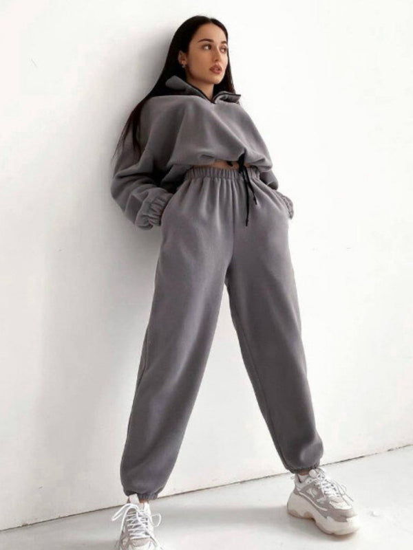 Zweiteiliges Set mit Kapuzenpullover und Sport- und Freizeitanzug für Damen