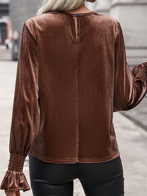 Neuer langärmeliger Pullover mit Spitzennähten für Damen