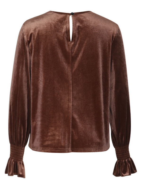 Neuer langärmeliger Pullover mit Spitzennähten für Damen