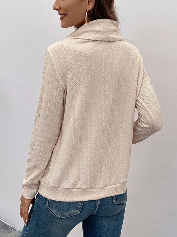 Strukturiertes Pullover-Oberteil mit Florkragen für Damen