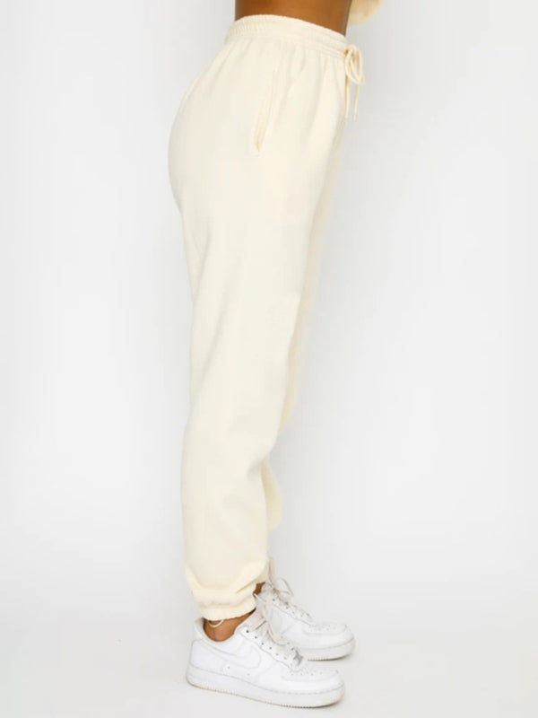 Damen Pullover mit Rundhalsausschnitt, einfarbig, modisch, lässig, mit Kragen, Langarm, Hose, Pullover-Anzug