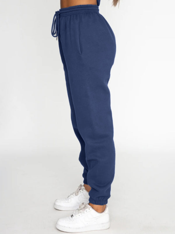 Damen Pullover mit Rundhalsausschnitt, einfarbig, modisch, lässig, mit Kragen, Langarm, Hose, Pullover-Anzug