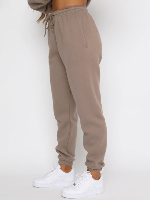 Damen Pullover mit Rundhalsausschnitt, einfarbig, modisch, lässig, mit Kragen, Langarm, Hose, Pullover-Anzug