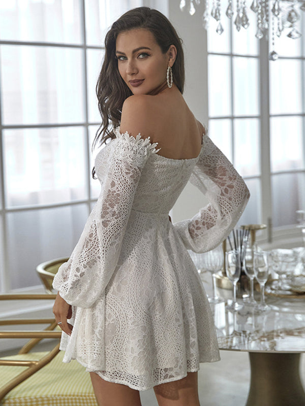 Eleganter und süßer One-Shoulder-Spitzenrock für Damen