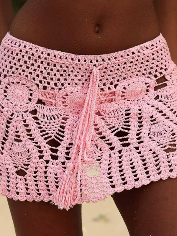 Handgemachter gehäkelter Strandrock, Bikini-Überzug, zweiteiliges Set