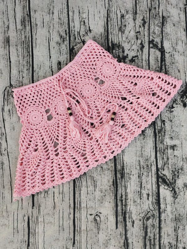 Handgemachter gehäkelter Strandrock, Bikini-Überzug, zweiteiliges Set