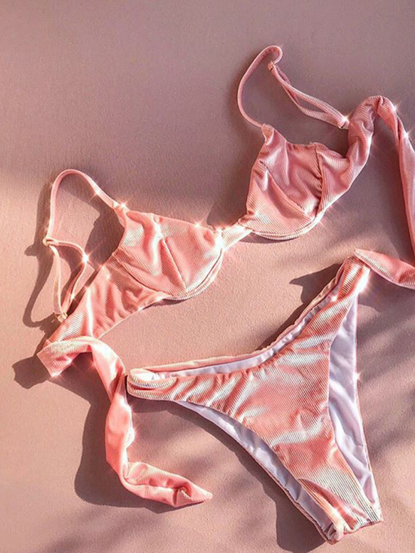 Maillot de bain une pièce pour femmes, couleur unie, bikini sexy