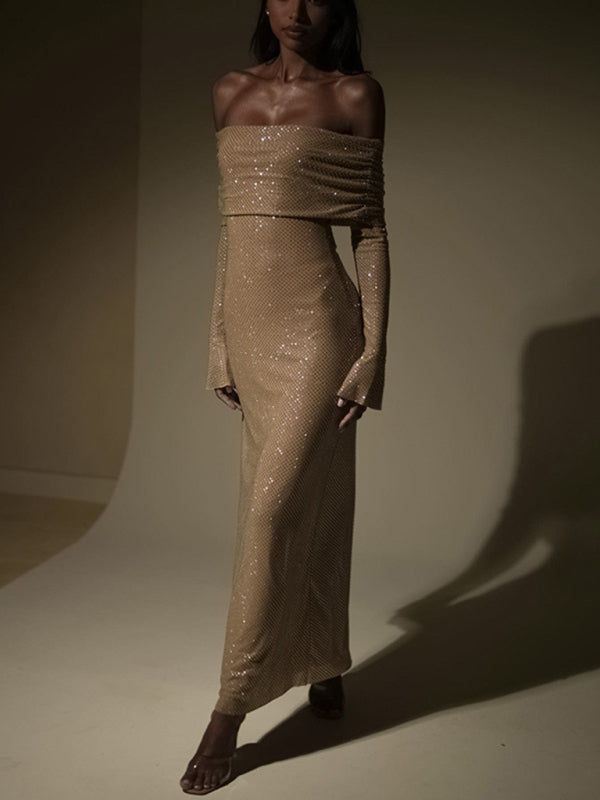 Robe sexy à col bateau pour femmes, nouvelle collection, coupe ajustée