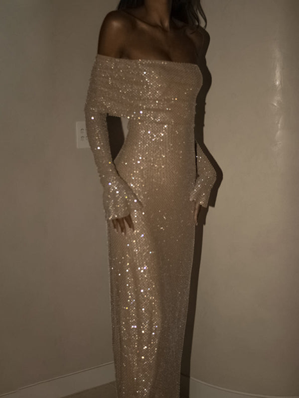 Robe sexy à col bateau pour femmes, nouvelle collection, coupe ajustée