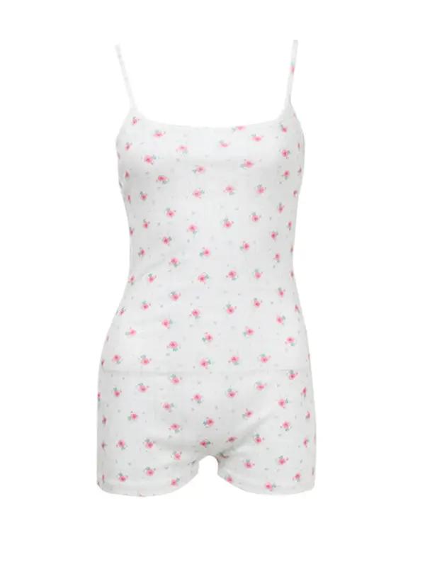 Floral print bodysuit front view