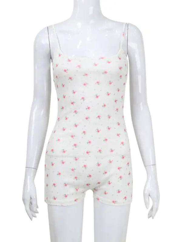 Front view of floral print bodysuit on mannequin