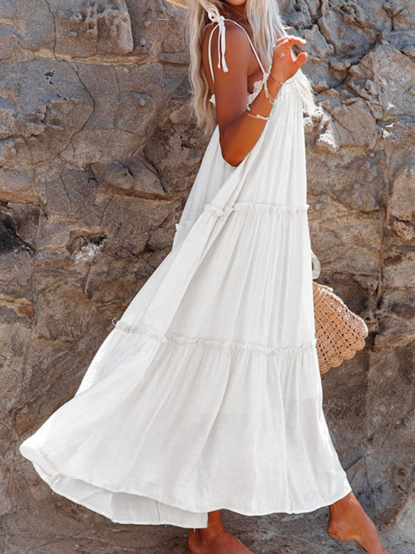 Einfarbiger sexy Straps-Midirock für Damen