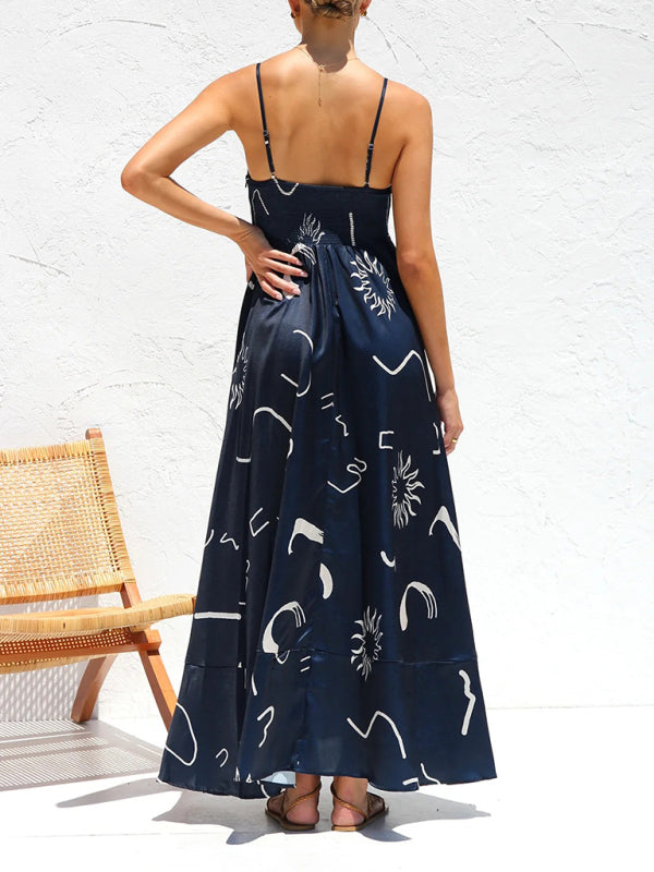 Damenmode im neuen Stil, kleines, frisch bedrucktes Hosenträgerkleid
