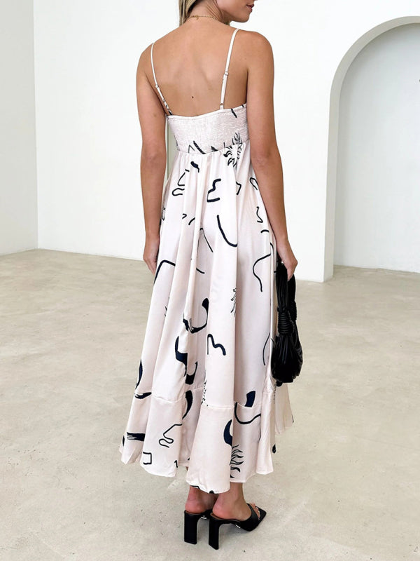 Damenmode im neuen Stil, kleines, frisch bedrucktes Hosenträgerkleid