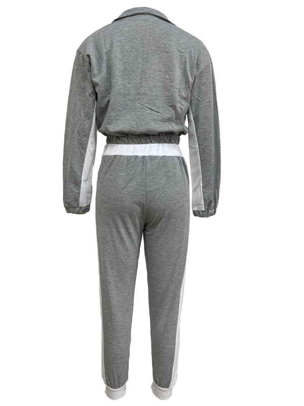 Frauen neue mode lässig farbe passenden kurze top + hose anzug