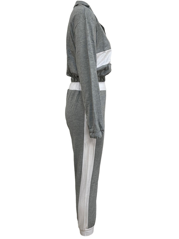Frauen neue mode lässig farbe passenden kurze top + hose anzug