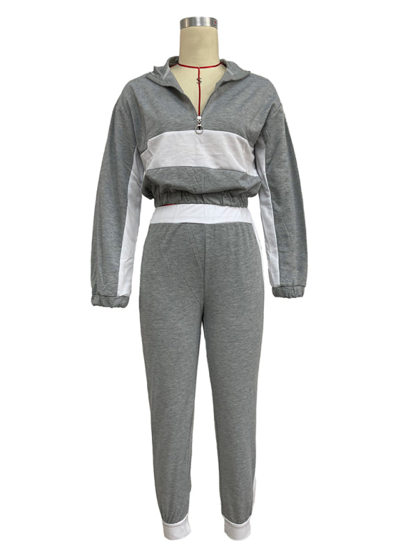 Frauen neue mode lässig farbe passenden kurze top + hose anzug