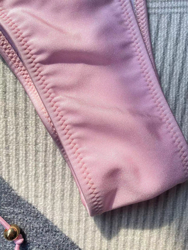 Neuer Bikini für Damen, einfarbig, Seilriemen, sexy Badeanzug