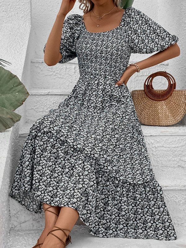 Nouveau Vêtements pour femmes nouvelle robe florale rétro élégante