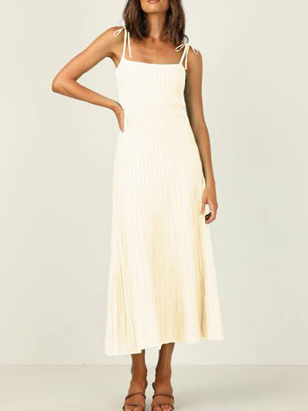 Neues Sling-Mode-Strickkleid mit hoher Taille und weitem Swing-Strickkleid für Damen