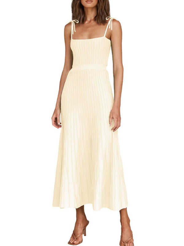 Neues Sling-Mode-Strickkleid mit hoher Taille und weitem Swing-Strickkleid für Damen