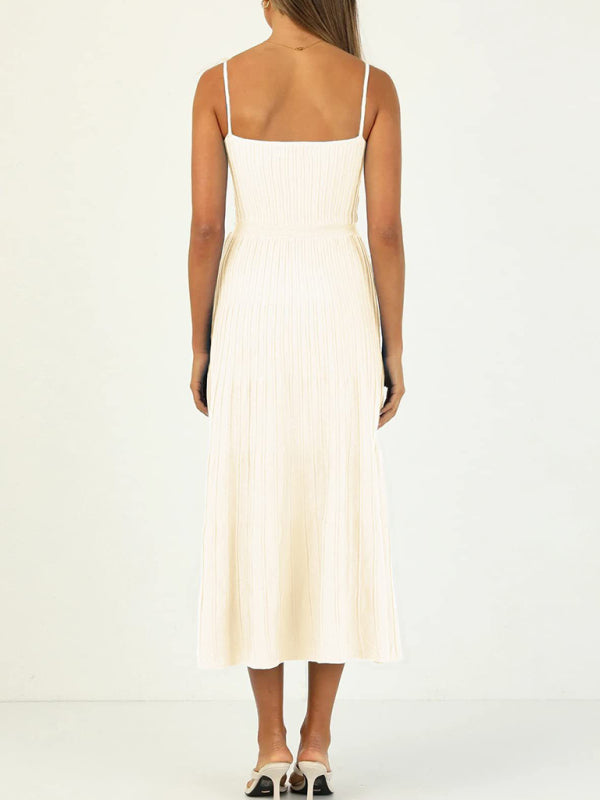 Neues Sling-Mode-Strickkleid mit hoher Taille und weitem Swing-Strickkleid für Damen