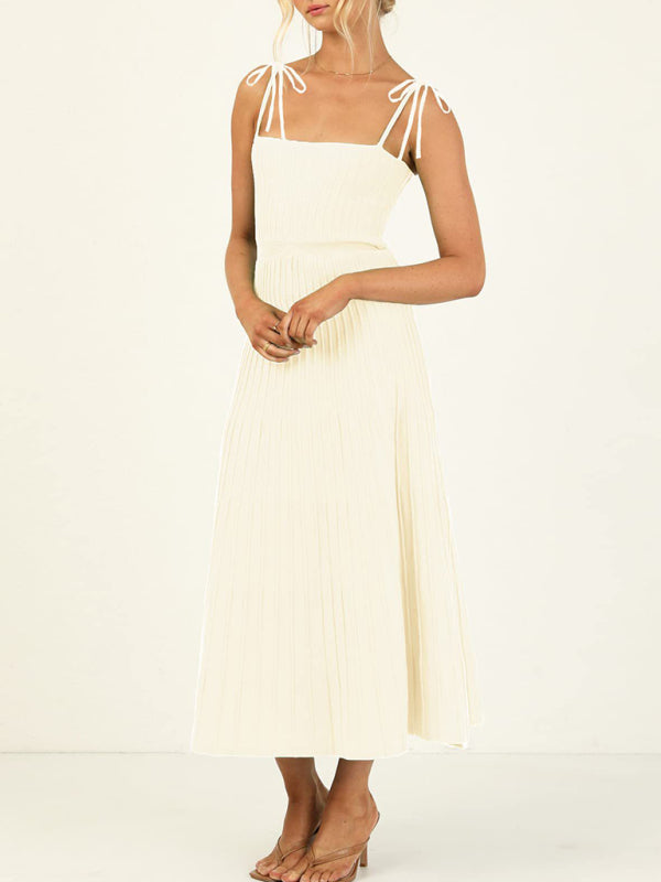 Neues Sling-Mode-Strickkleid mit hoher Taille und weitem Swing-Strickkleid für Damen