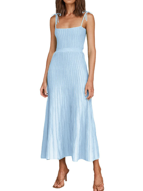 Neues Sling-Mode-Strickkleid mit hoher Taille und weitem Swing-Strickkleid für Damen
