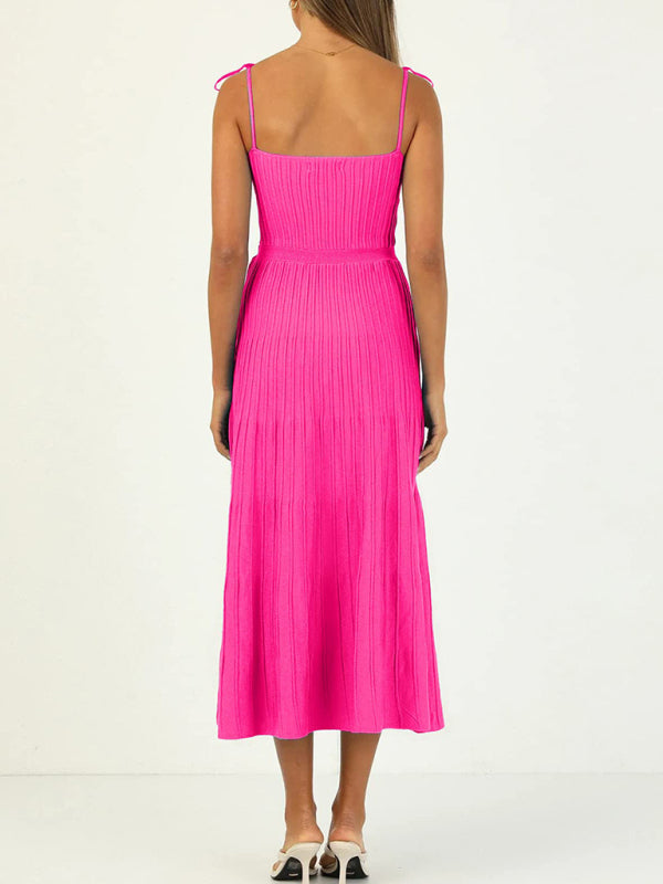Neues Sling-Mode-Strickkleid mit hoher Taille und weitem Swing-Strickkleid für Damen
