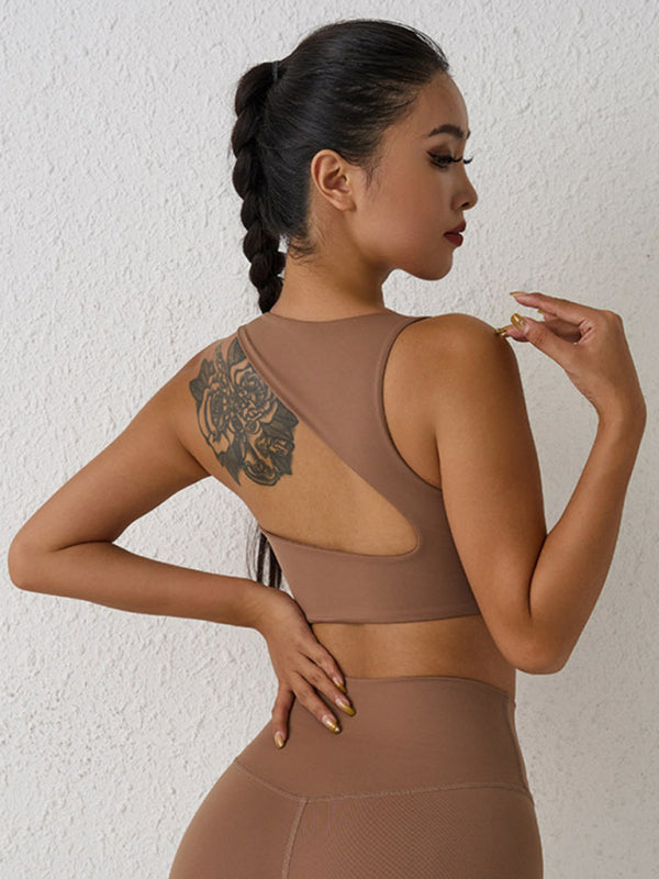 Nouveau beau dos soutien-gorge de sport résistant aux chocs yoga course gilet de sport à haute intensité