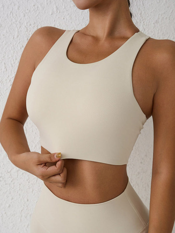 Nouveau beau dos soutien-gorge de sport résistant aux chocs yoga course gilet de sport à haute intensité
