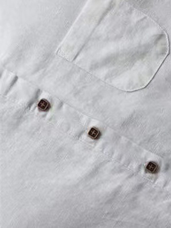 Nouvelle couleur unie col Henley bouton ouvert à manches longues Style chemise robe Midi