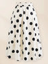 White polka dot print skirt