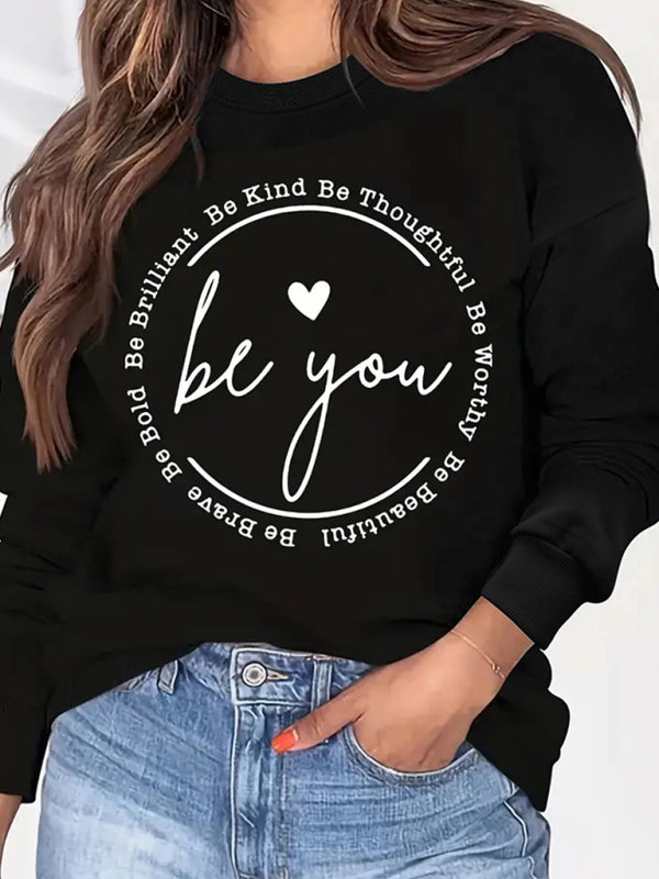 Black sweatshirt with &