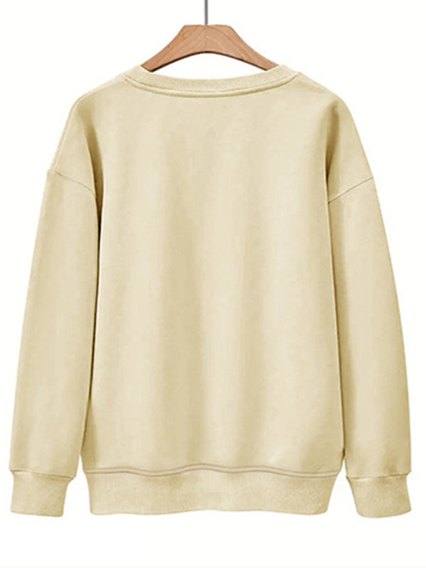 New letter printed round neck long sleeve sweatshirt