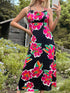 Floral backless lace-up suspender dress in garden setting