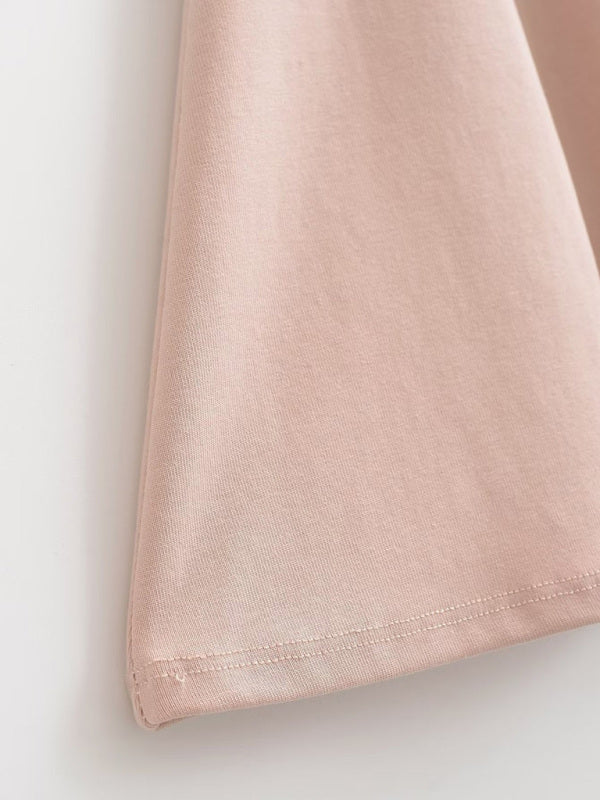 Edge of pink high-waisted umbrella skirt