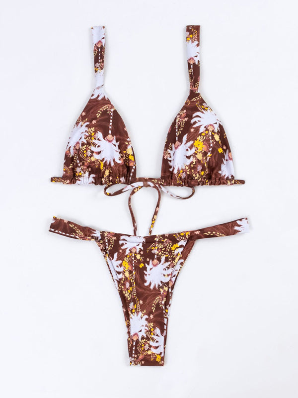 Neu Mode Sexy Urlaub Strap Floral Print Split Bikini