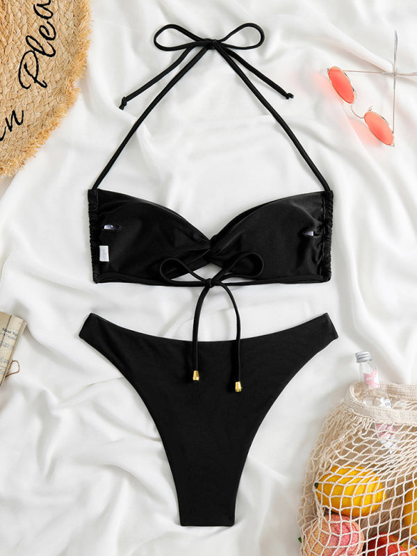 Ensemble deux pièces bikini imprimé léopard, bretelles réglables, sexy, pour femmes, nouvelle collection