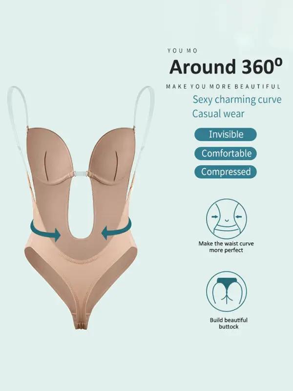 360-degree view of nude shaping bodysuit