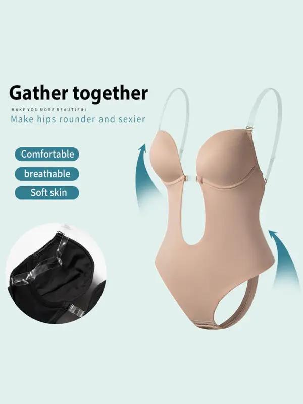 Nude shaping bodysuit with comfort and breathability features