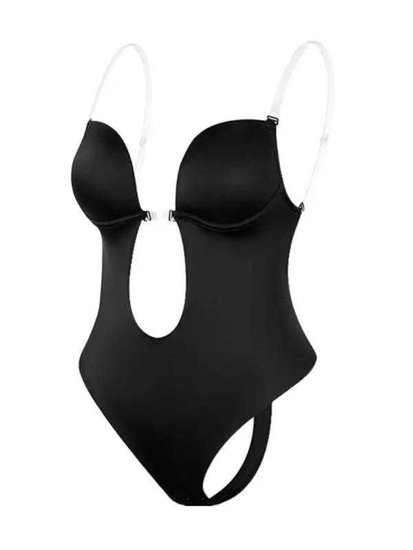Side view of black shaping bodysuit