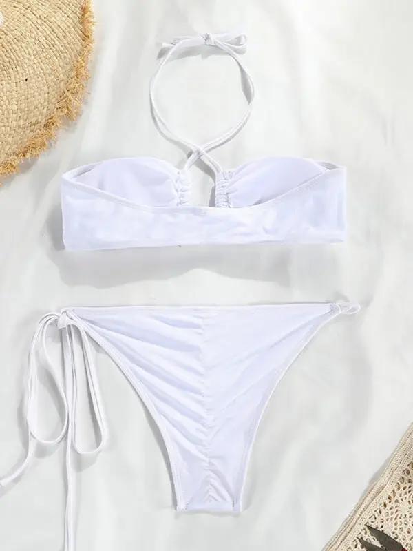 White bandeau bikini set