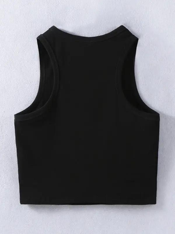 Back view of black vest
